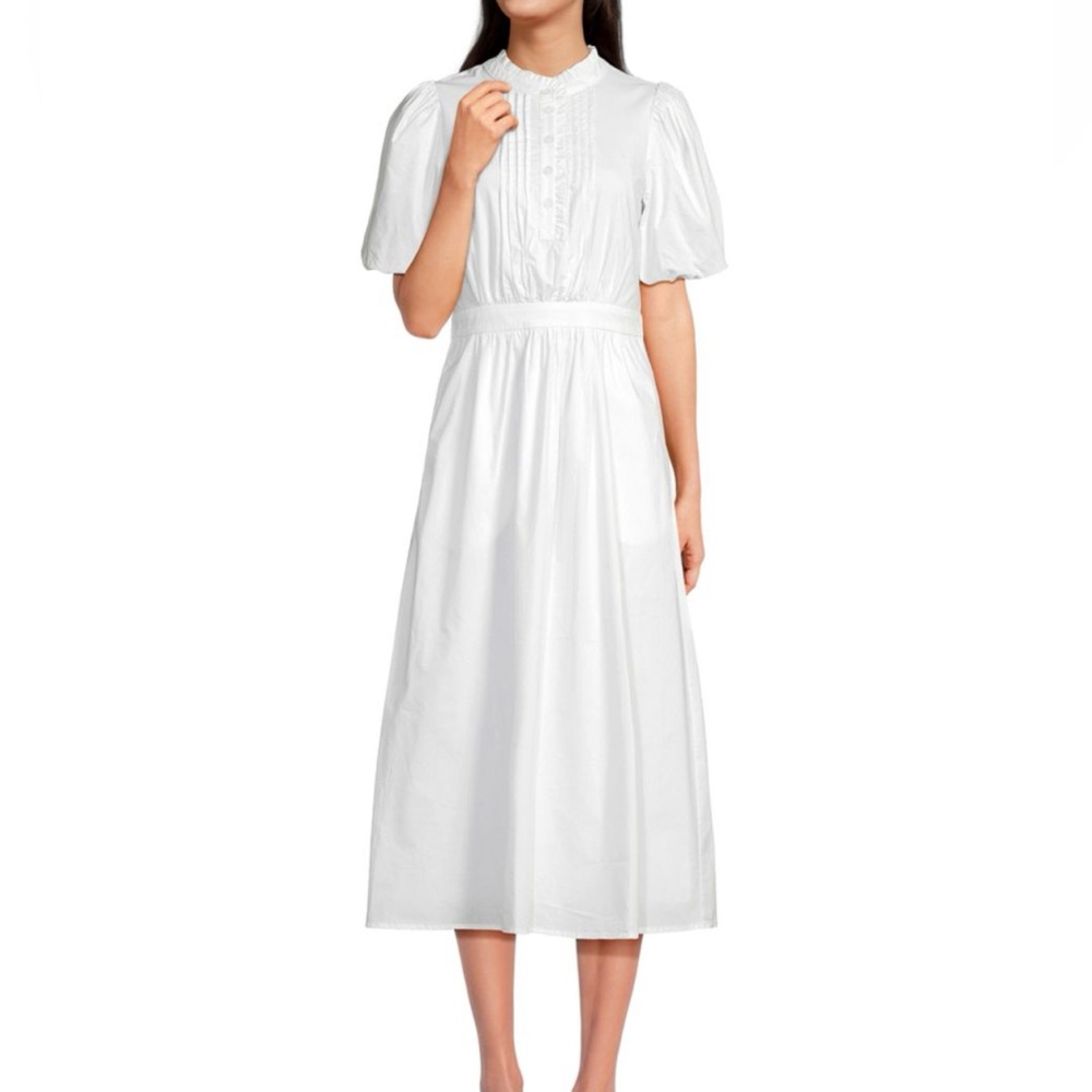 Greylin pin tuck a line midi dress